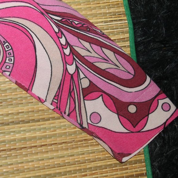 Ann Taylor Pink Mod Swirl Crystal Buttons Silk Blend Cardigan Sweater - Picture 6 of 10